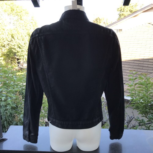 7 For All Mankind Waxed Denim Jacket Mens Large Black - Bild 4 von 9