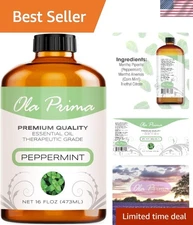 Invigorating Peppermint Essential Oil 16 oz for Diffusers, Cleaning & Self-Care