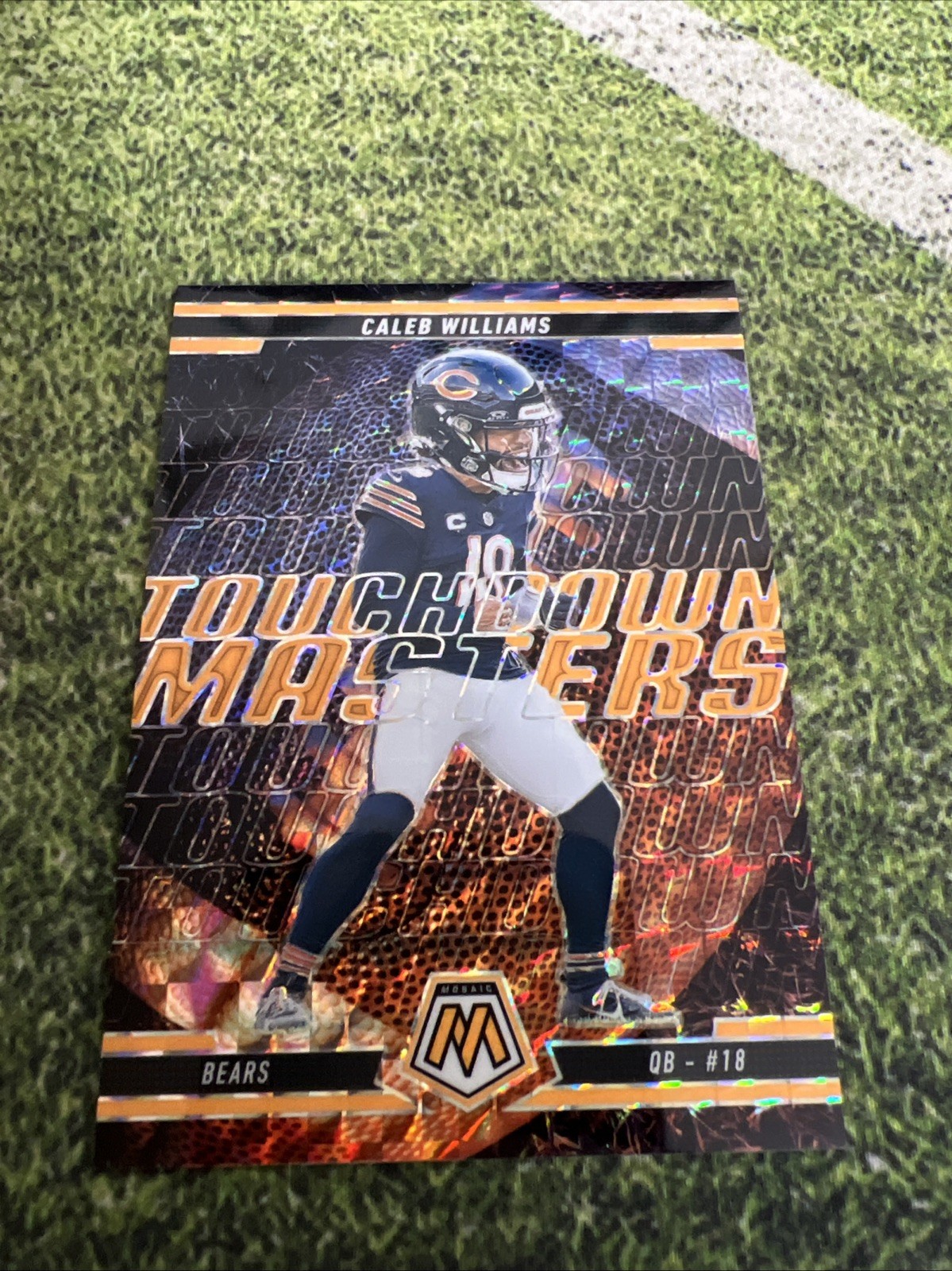 2025 Panini Mosaic - Touchdown Masters Caleb Williams #13 Orange Fluorescent...