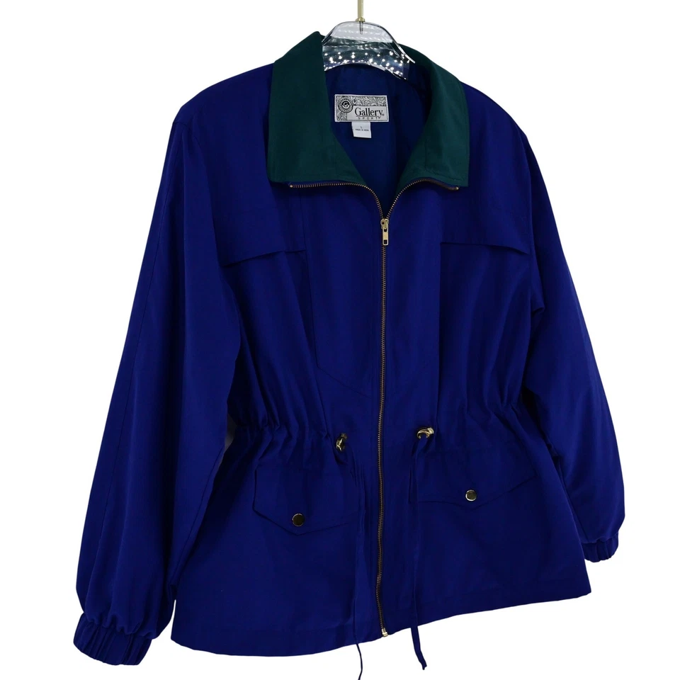 Chaqueta Deportiva Vintage Años 90 Azul Verde Bloque de Color Talla L Preppy Exterior Acogedora Audaz Foto 2 de 4