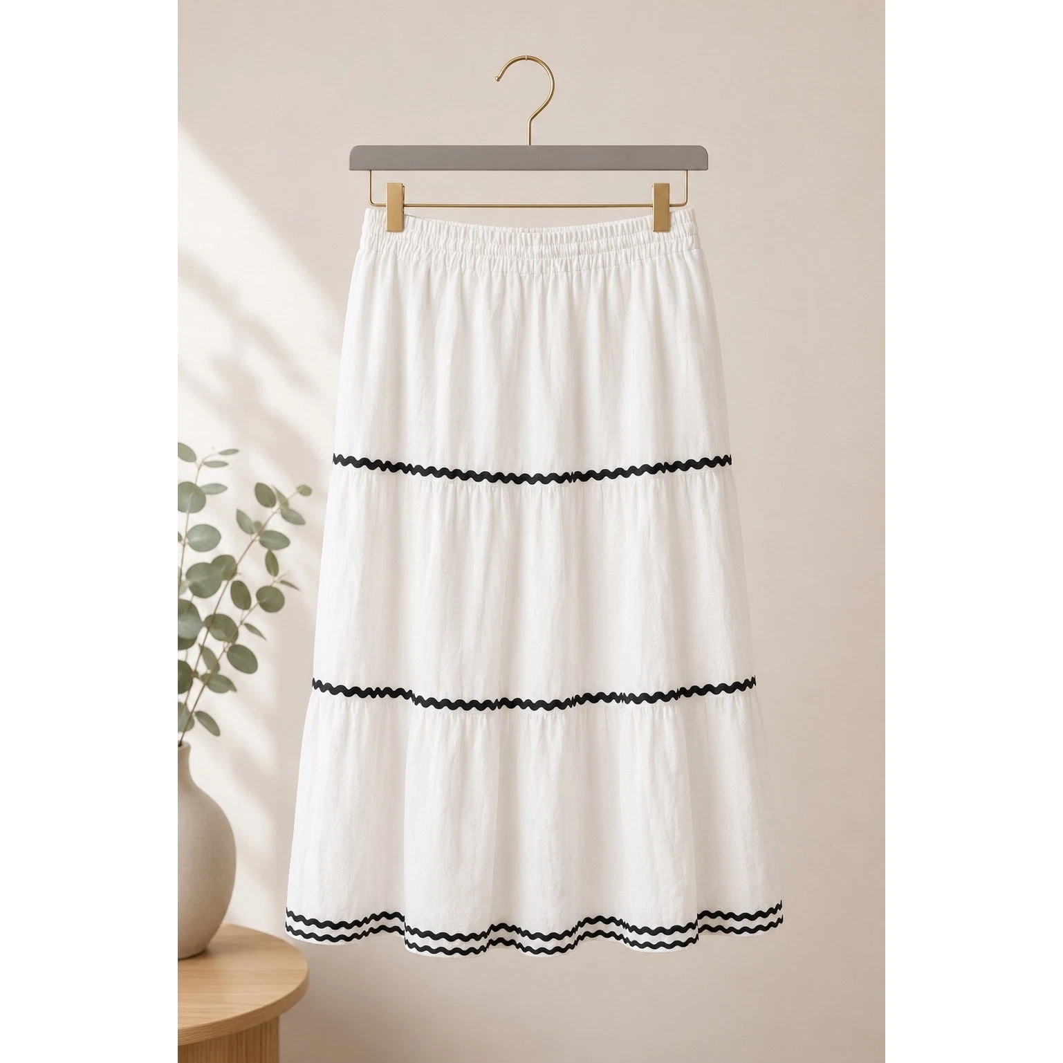 Trovata Tiered Linen Maxi Skirt