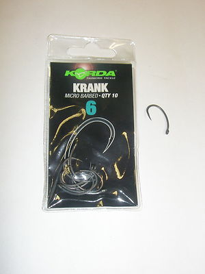 Korda Krank Carp Hooks 10pk Barbed ALL SIZES Carp fishing tackle