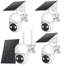 Solar Battery Powered Wireless Security Camera 360 Pan Tilt 4MP 2-Way Audio