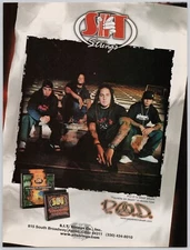2005 S.I.T. Guitar Strings showing Members of P.O.D Vintage Print Ad