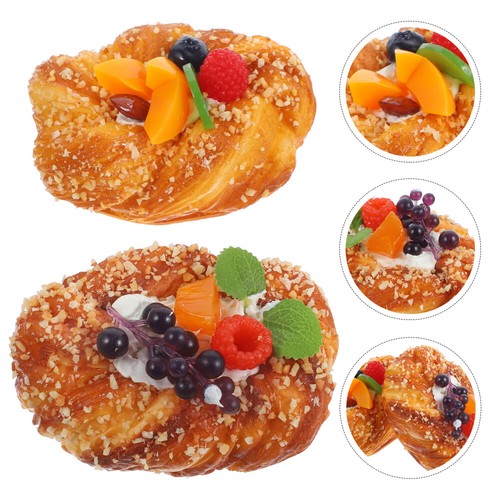 2pcs Realistic Simulated Bread Fake Bread Props Baking Food Models - Zdjęcie 8 z 12