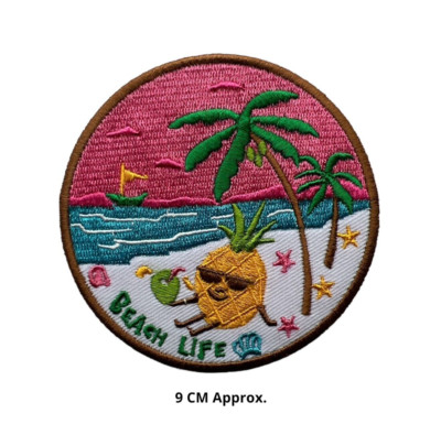 Bestickter Patch Beach Life Ananas Cartoon Relax Bügelbild/Aufnähen Charge N-519