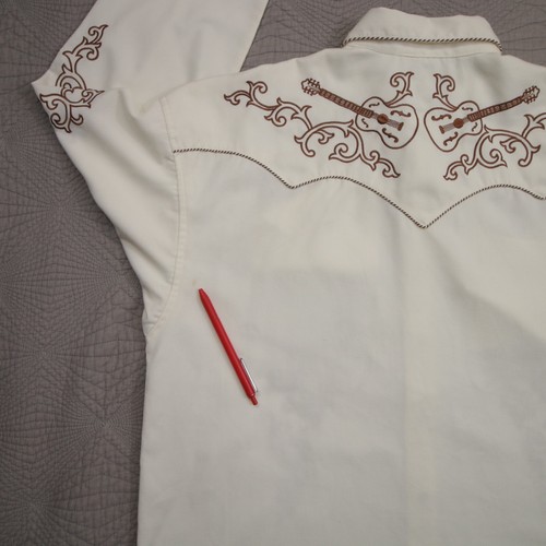 Panhandle Slim Embroidered Country Western Shirt 2XL Pearl Snap Retro Guitar - Picture 18 of 19