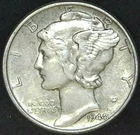 1944-P 10C Mercury Dime AU 90% Silver 22oct0516-3