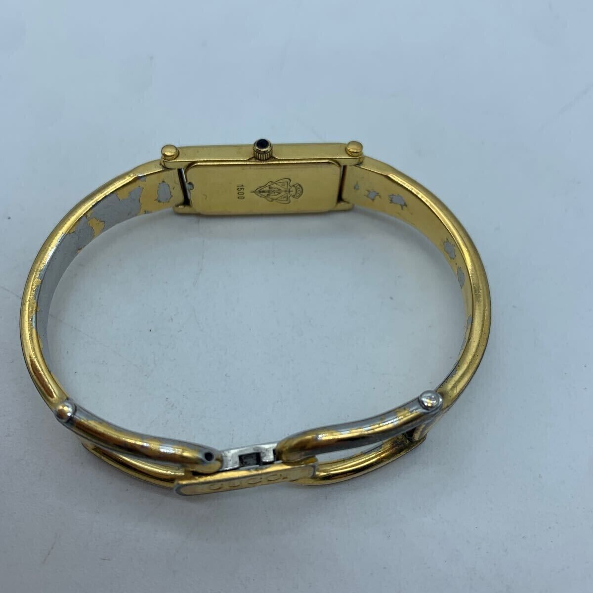 Ladies Gucci Gold Tone Black Dial 1500 Bangle Watch for sale Ladies Gucci Gold Tone Black Dial 1500 Bangle Watch for sale