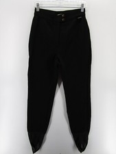 VINTAGE Schoeller Pants Women 10 Long Black Wool Blend Stirrup Snowboard Ski 