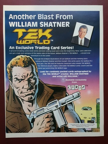 Tek World - William Shatner - Trading Cards - 1990's Magazine Advert #B11430 - 第 1/1 張圖片