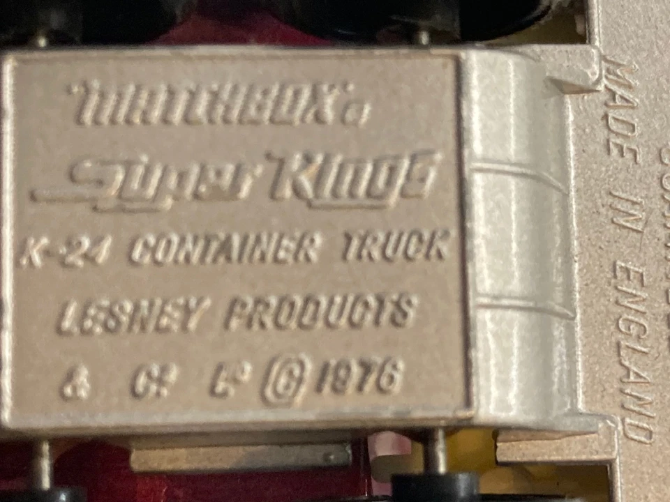 Camión contenedor vintage 1976 Matchbox Lesney Super Kings diecast K-24 Foto 3 de 4
