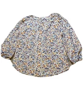 Collective Concepts Multicolor Paisley Blouse Women's Small S Casual Long Sleeve