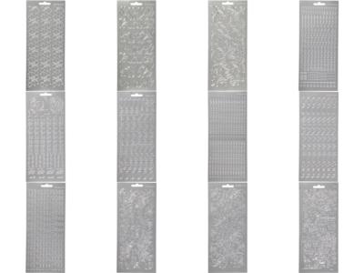 Creativ Silver Assorted Designs Self Adhesive Peel Off Stickers Sheet For Card Decor Crafts