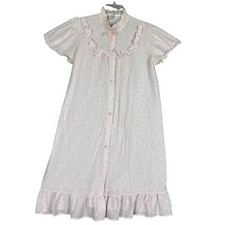 Vintage Ballet New York Robe Sz Large Pink Floral Cottage Core Prairie USA