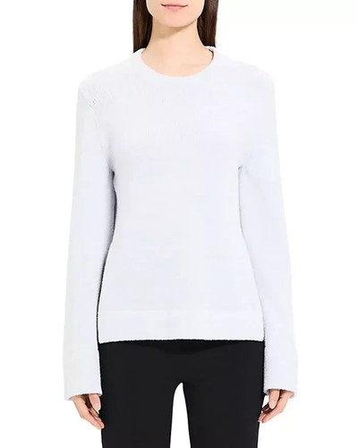 NWT THEORY Wool /Cashmere Knit Side Slit Boucle Sweater Size P $345 Ice Mouline - Picture 2 of 14