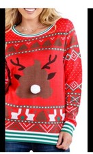 Ugly Christmas Sweater “Spritzen Fresh Nosed Reindeer” PooPourri Sweater Small