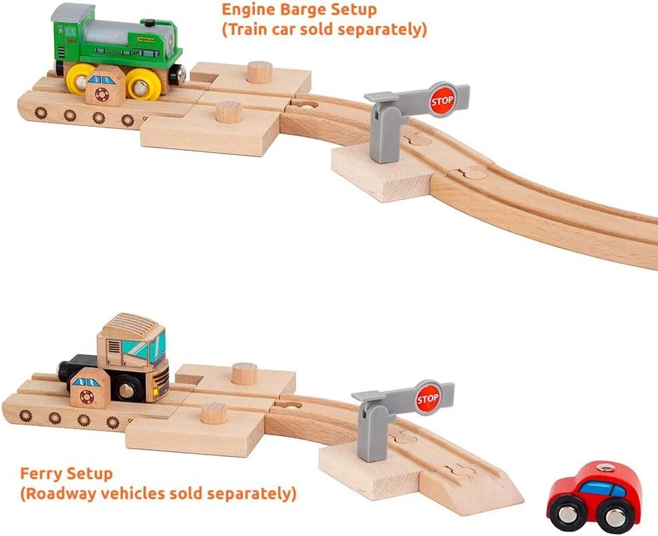 Lote de 68 peças de trilhos de trem de madeira conjunto de peças ferroviárias para Thomas The Train Brio - Imagem 3 de 4