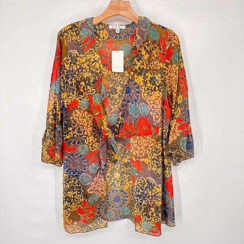 CAbi Shakespeare ruffle tie front kimono top jacket Size XL womens New - Picture 7 of 12