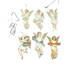1979 Merrimack Publishing Corp Die Cut Angel Christmas Ornaments Lot Of 6