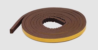 M-D Brown Rubber Self Adhesive Weatherstrip For Doors and Windows 10' L x 5/16''