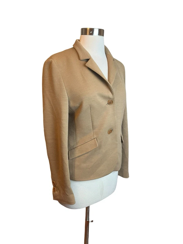 Blazer vintage para mujer Bally talla 38 marrón tostado tejido chaqueta de lana Foto 2 de 4