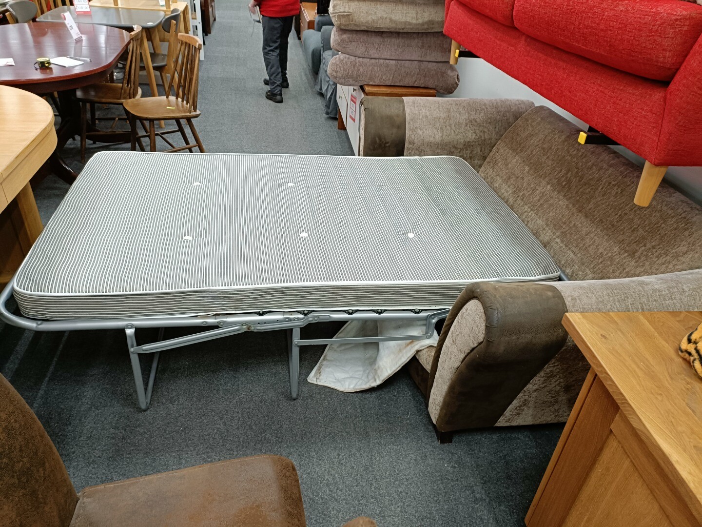 DFS Brown/Beige metal action sofa bed CS C95 eBay