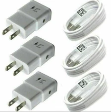 3set Fast Charger Wall Adapter USB+Type C Charging Cable For Samsung Cell Phone