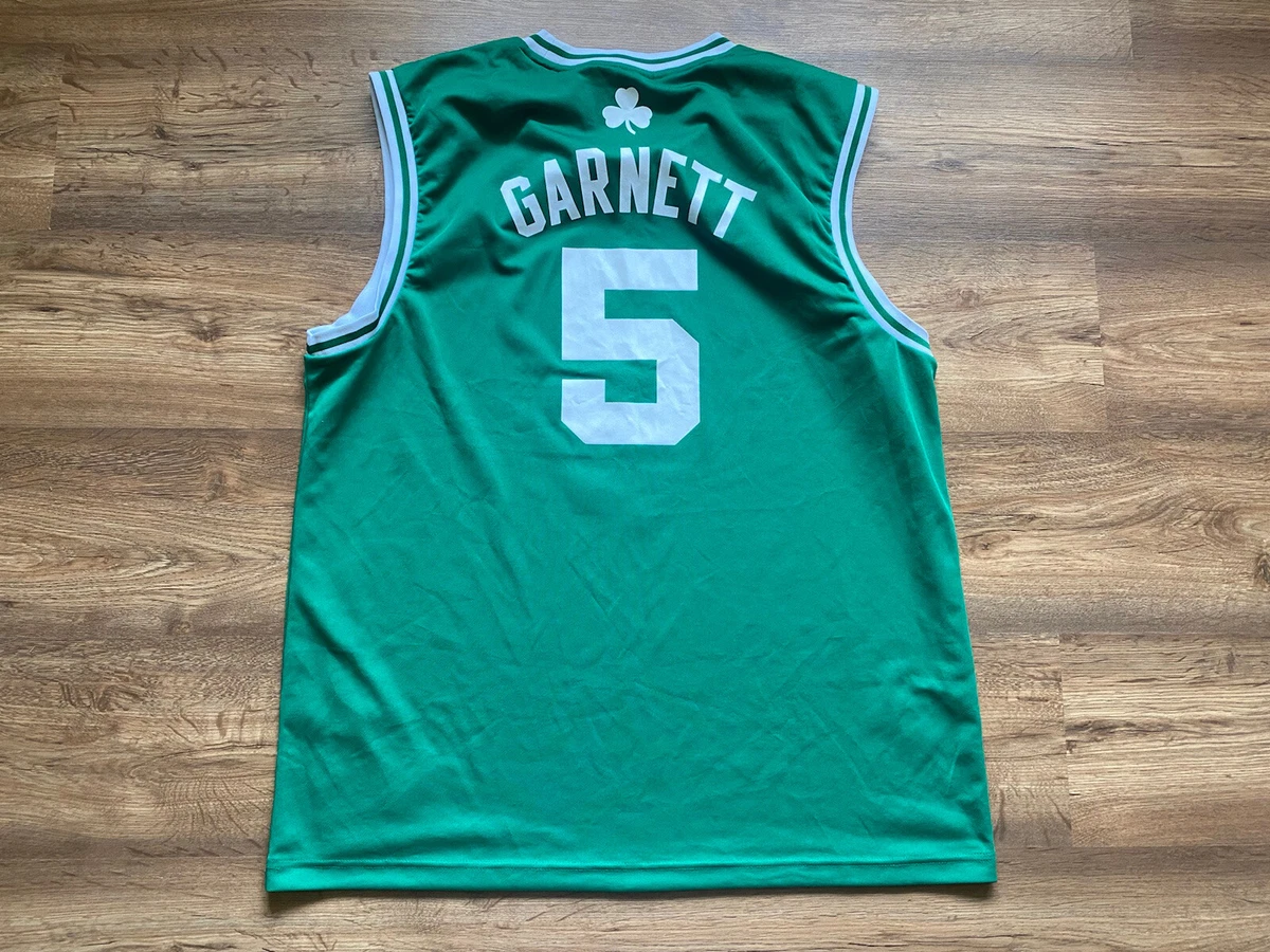 Boston Celtics Champion NBA Jersey #5 Kevin Garnett Basketball Green Men  Size S