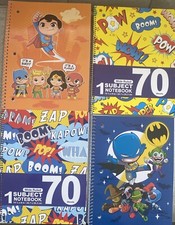 Lot Of 4 DC Super Friends - 1 Subject Spiral Notebook - College/wide Ruled