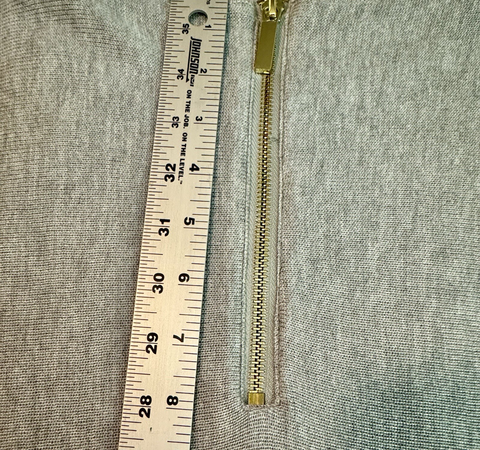 JOAN VASS STUDIO Size (L)  Cashmere Blend Tunic Sweater Heather Gray Back Zipper