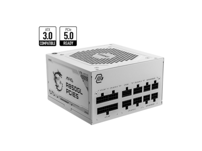 MSI MAG A850GL PCIE5 White, Fully-Modular, 80 Plus Gold, 850W