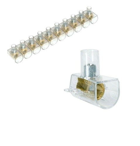 100 Morsetti Unipolari A Cappuccio 2,5mm² - Stecche Da 10 Poli Made In Italy - Foto 2