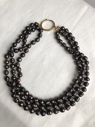 Collana Perle Barocche Scaramazze Bronzo Chiusura Oro Giallo 750°/°° 18 kt - Foto 2 di 15