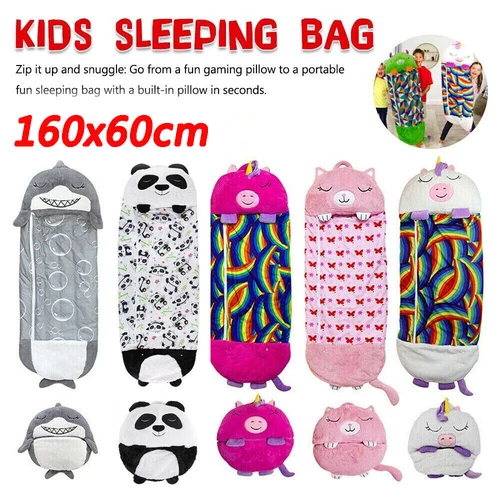 130cm Kids Sleeping Bag Lazy Warm Thermal Boys Girls Sleep Sack Home Blanket - Picture 18 of 36