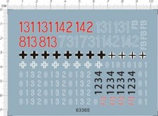 1/35 WWII German Military Insignia Tank Panzer Number Markings Water Slide Decal