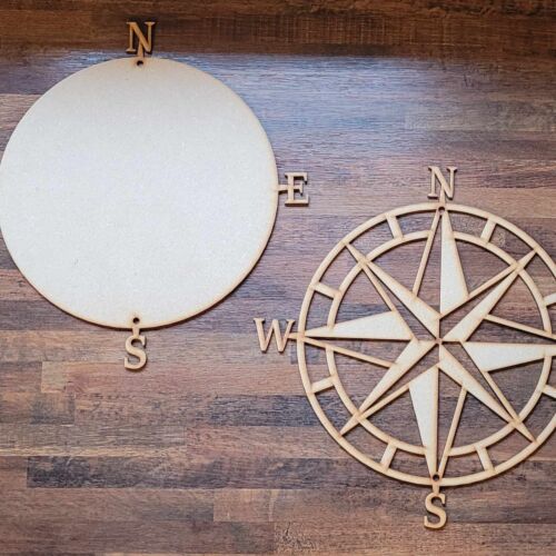 Large Wooden 3D Nautical Compass Ships Sea Sign Wall Door Hanging Plaque 6 mm - Picture 7 of 7