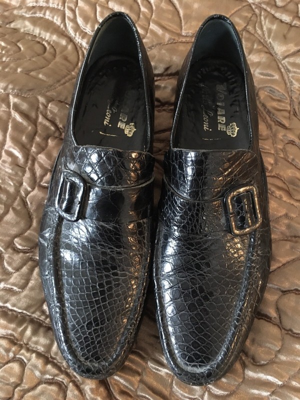 Alligator Shoes Volare by Carlo Leoni Vintage 1970's size 10C made in Italy