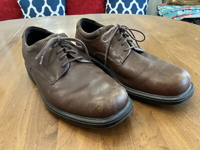 Rockport Brown Leather Margin Oxford Dress Shoes APM2031C Mens Size 