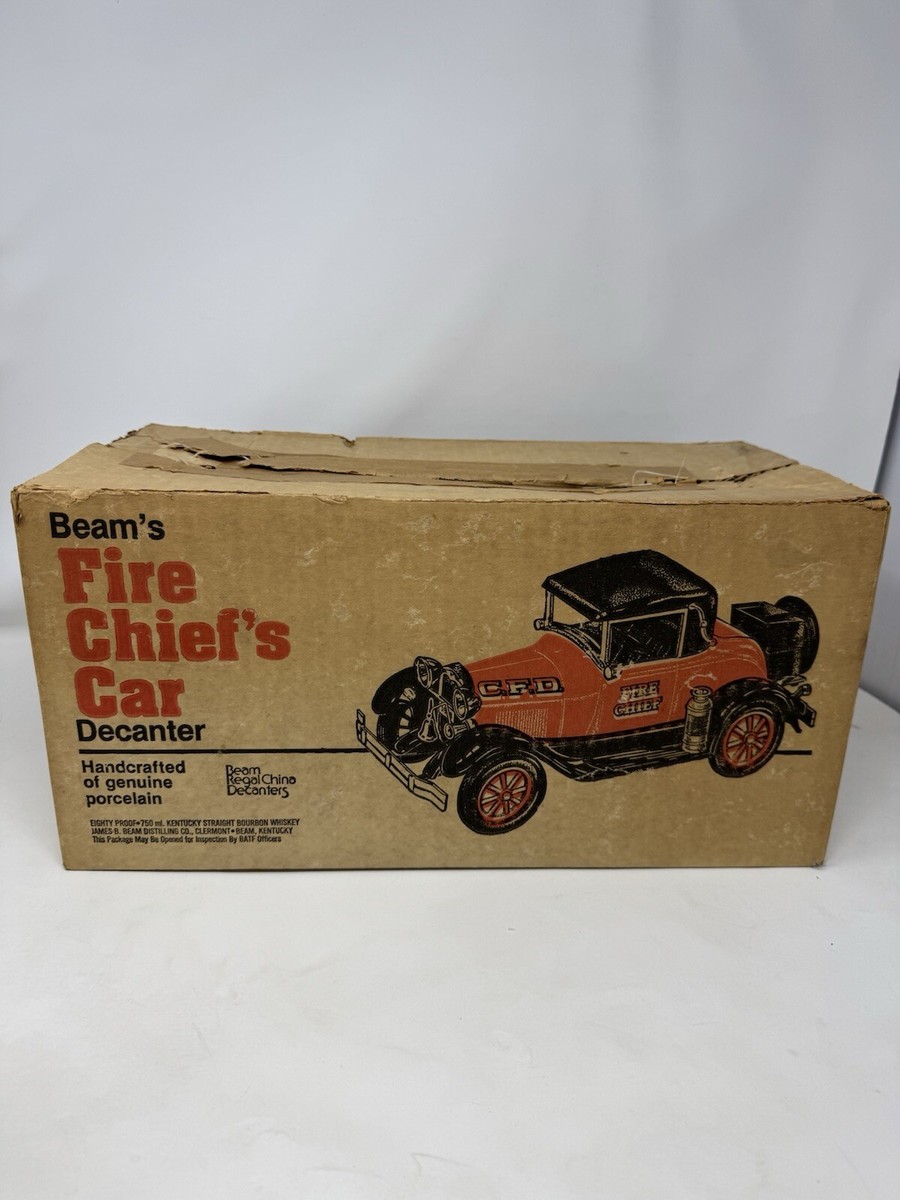 Jim Beam 's Whiskey Fire Chief's Car Decanter Genuine