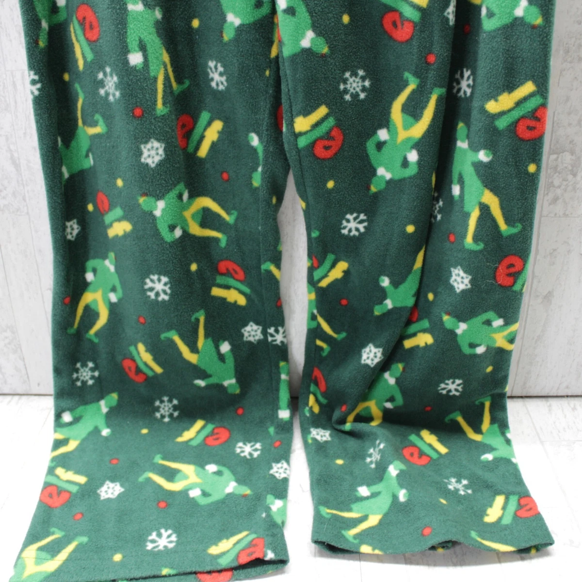 ELF Movie Christmas Pajama Pants Bottoms Fleece Green Size Large Mens