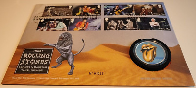 Rolling Stones Bridges to Babylon Tour Silver Plated Medal Cover Royal Mail FDC