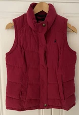 JOULES Higham Puffer UK 10 Women’s Dark Pink Gilet Bodywarmer Jacket Coat