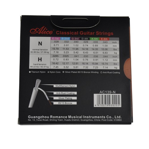 2 Set AC139N Corde per chitarra classica titanio nylon 6 corde tensione normale - Foto 2 di 3