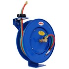 New ListingWelding Hose Reel Retractable 1/4 Inch x 50Foot Twin Oxygen Acetylene Rubber Hos