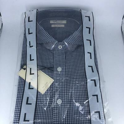 Mango Slim Fit Kariertes Baumwollhemd Blau Large TD100 AA 12