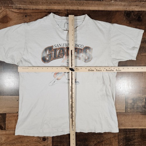 Vintage 80s San Francisco Giants Shirt Mens Medium White Cartoon Fox Boxy MLB - Picture 3 of 23