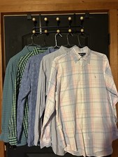 Lot of 5 Men's Multicolor Button Up Shirt Size L Ralph Lauren, Mixed brands, etc