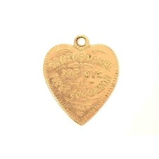 Antique My First Communion Heart Pendant
