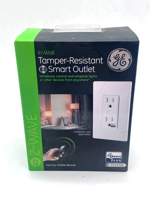 GE Enbrighten In-Wall Z-Wave Plus White Tamper-Resistant Smart Outlet New